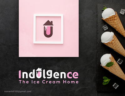 Indulgence Logo Design arabic logo brand branding design font logo graphics ice cream logo ice effect icon identity illustration logo idea motion typo logo typography