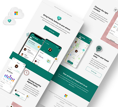 Microsoft Family Safety App Welcome Email app branding design illustrator microsoft minimal type ui ux web windows app