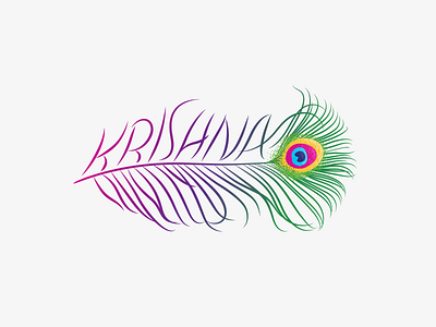 Happy Krishna Janmashtami art calligram calligraphy design feather illustration krishna lord krishna peacock peacock feather typography vector