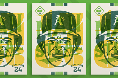 Rickey Henderson - "Man of Steal" baseball design illustration overlay portrait poster prints rickey henderson sports vector