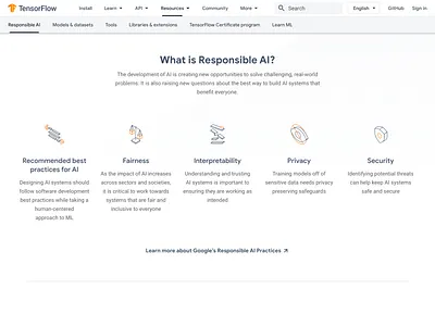 TensorFlow Responsible AI icon machine learning ui web