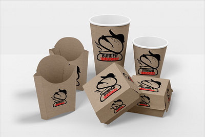 Burger Hunger brand design branding food food branding minimal mockup portfoilo