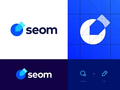 SEOM - Logo Design blog blogger blogging brand brand identity branding creative logo digital marketing lettermark logo logo design logomark modern logo pen pencil search seom logo write