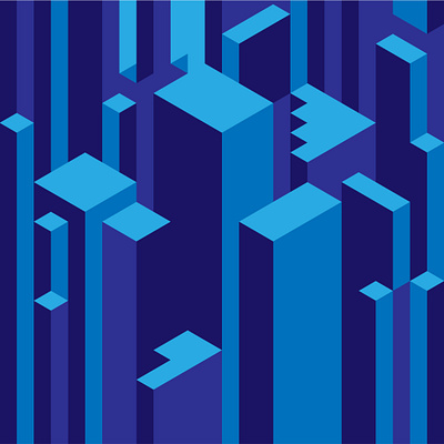 Blue Iso design flat illustration minimal vector