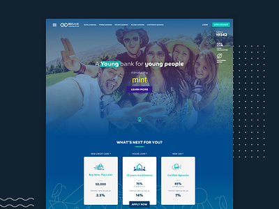 EG Bank Mint Product for Youth Concept banking website bankingproduct branding colorful illustraion illustrator ui uiux web webdesign website youthful