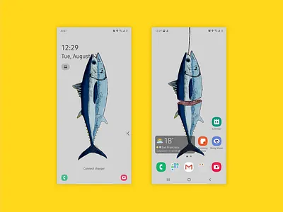Yellow fin tuna illustration wallpaper