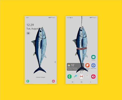 Yellow fin tuna illustration wallpaper