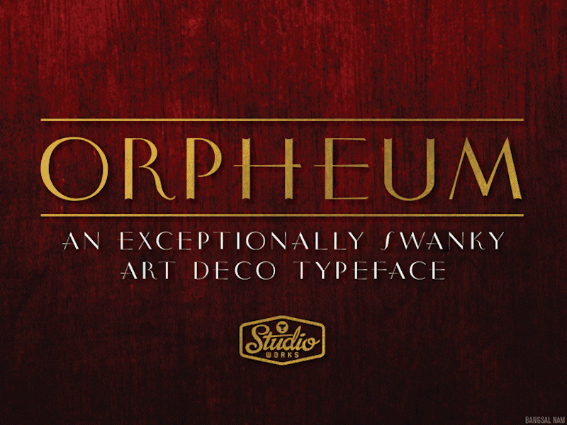Orpheum | An Exceptionally Swanky Art Deco Typeface 1920s 20s art deco display display typeface elegant fancy gatsby historical menu opera orpheum restaurant ritzy studioworks swanky theatre upscale