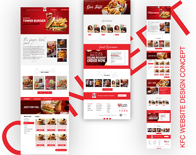 KFC Concept Design Website branding concept design food illustration kfc lettering minimal restaurant typography ui ux web website