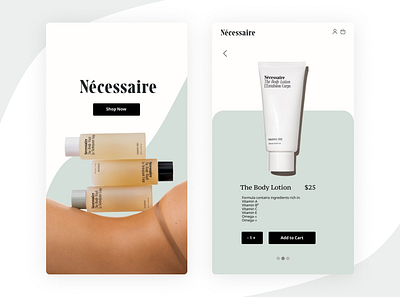 Nécessaire Mock App app branding design lotion mobile natural necessaire soap ui uiux