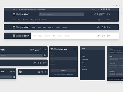 ShopStation Header Dark Mode 🌓 design tailwind tailwindcss ui