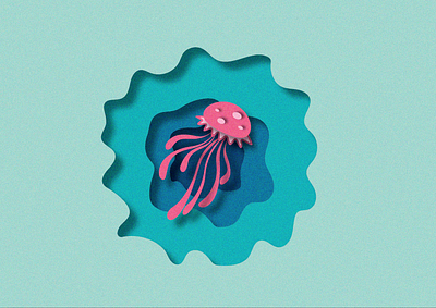 Paper Octopus color design digital drawing illustraion illustrator octopus paper photoshop sketch vector