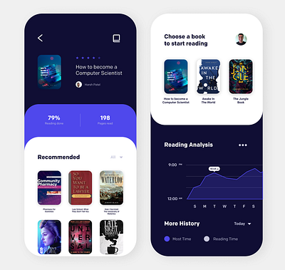 Book Reading App app branding design illustration illustrator minimal ui ux web website