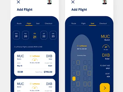 Lufthansa App 2 app branding design illustration illustrator minimal ui ux web website