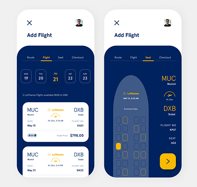 Lufthansa App 2 app branding design illustration illustrator minimal ui ux web website