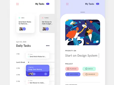 Task Management App app branding design illustration illustrator minimal ui ux web website