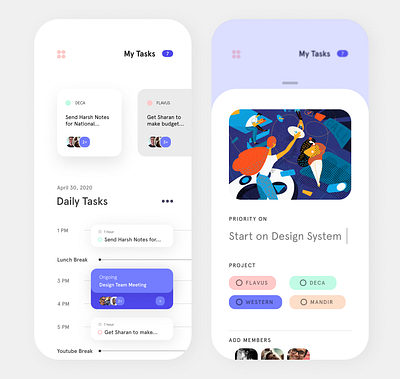 Task Management App app branding design illustration illustrator minimal ui ux web website