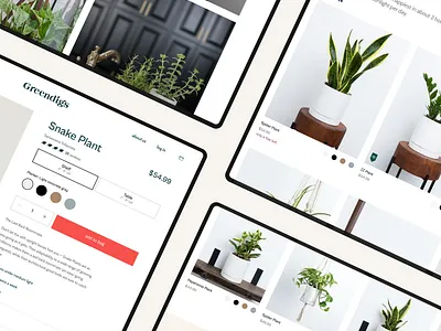 Greendigs design ecommerce plants shopify typography web