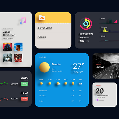 MacOS Widgets Concept app apple apple design branding design illustrator macos minimal ui ux web