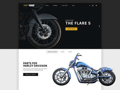 Arlen Ness ecommerce harley davidson motorcycle parts shopify shopify plus ui web design website