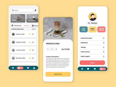 Mobile Application - Coffe Uwong List branding coffee coffee cup coffeeshop design illustration illustrator minimal mobile mobile app mobile app design mobile design mobile ui ui uiux ux