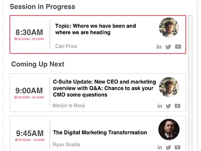 Features - Individual Agenda - Virtual Conference design ui website