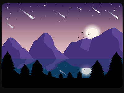 Meteor shower night animation app art branding design drwaing icon illustration illustrations illustrator logo meteor meteor shower night painting sketch typography ui uidesign uilearning uiux