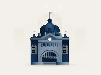 Flinders Street Station australia design flat flinders street icon illustration melbourne minimal station vector