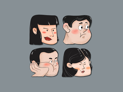 face illustration 插画 手绘