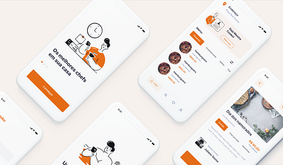 Cooko App app branding concept design food app food illustration illustration ios personal chef ui ui design ux