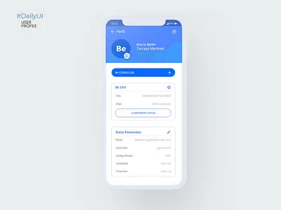 Ualá - User Profile argentina belen tarcaya billetera virtual dailyui fintech mobile uala ui user interface design user profile ux