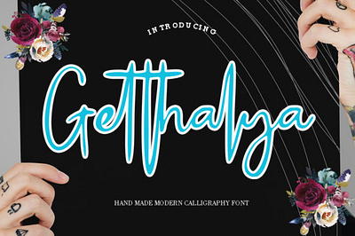 Getthalya calligraphy font fancy font script tato wedding