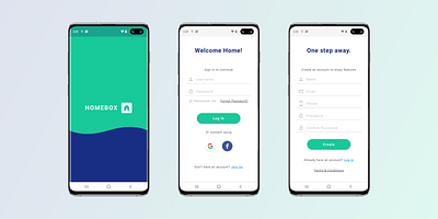 Homebox App Log In app logo mobile mobile app design mobile ui sketch ui uidesign uiux ux uxdesign