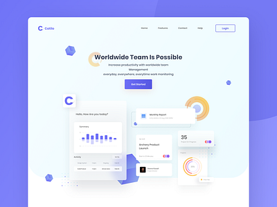 Catilo Task Management Landing Page branding clean clean design clean ui design designs desktop flat header homepage landing page ui webdesign website