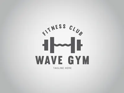 WAVE GYM Logo aerobic bodybuilder bodybuilding dumbbell equipment exercise fitness gym trainer wave