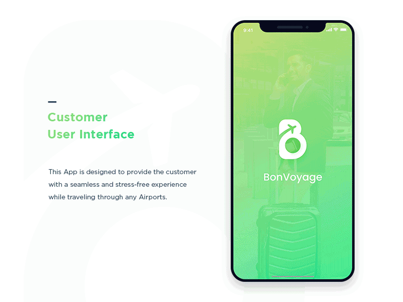 BonVoyage - Customer User Interface - Airport Assistance branding iconic logo minimal