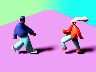 DIVERSITY COUPLE 3d 3dmodeling 3drender blender dribbble best shot dribbbleweeklywarmup gradient illustration photoshop product productdesign rendering ux