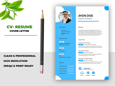 Professional cv or resume design animation branding brochure design illustration logo logodesign social media banner typography vector