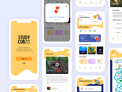 Pocket Learning App for Kids app design application childrens app cute design encyclopedia facts app games illustration learning is fun mobile app mobileapplication science app ui uidesign uiux ux