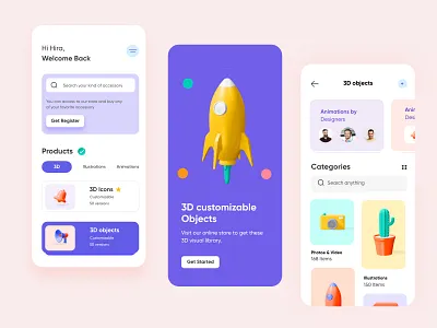 Online Studio Mobile App- UX/UI Design 3d adobe xd branding clean concept creative design 2020 dubai designer hira icons illustration minimal mobile mobile app mobile ui productdesign prototyping shopping tran webdesign