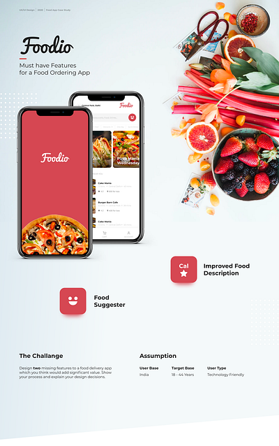 Foodio - Must Have Features in a Food Ordering App adobe xd after effects animation animation 2d animation after effects burger burger app dribbble food food and drink food app food app ui food delivery food ordering app interaction design logo design microinteraction ux case study