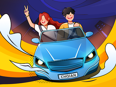 JUST GO 2 说走就走2 car cartoon color drive illustration people redesign