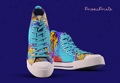 Having fun with colours blue colorful green pattern purple shoes design yellow