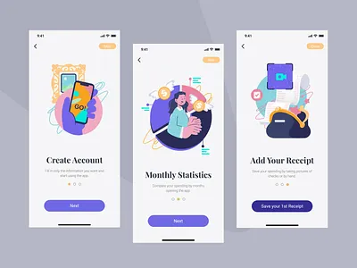 Finance Accounting Mobile App app character design colorful finance app finances illustration ios mobileapp money app statistic ui ui design uidesign uiux ux