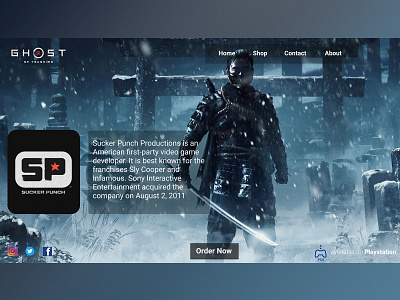 Ghost Of Tsushima Website UI Design figma figmadesign portfolio ui ui design web web design webdesign website website design