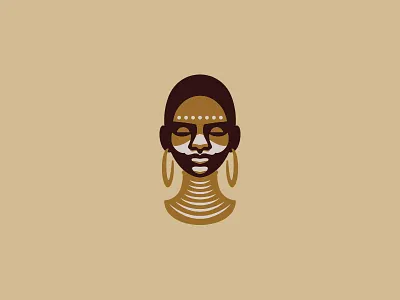 African woman african black character ethnic face girl illustration logo minimal people portrait simple tribe woman