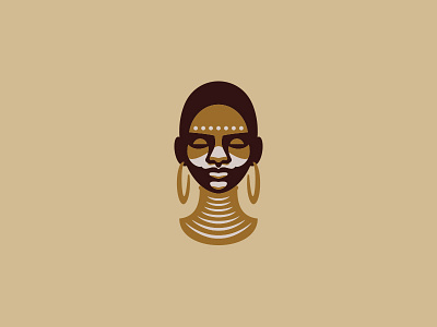 African woman african black character ethnic face girl illustration logo minimal people portrait simple tribe woman