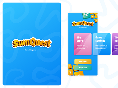 SumQuest Home Screen adobe xd branding corporate identity design mobile design mobile game mobile game ui moder modern design sumquest sumquest tile ui uidesign uiux user experience