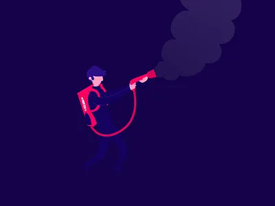 Slinger: reversed CO₂ cannon 2d animation adobe after effects adobe aftereffects adobe illustrator animation cannon character design ghost busters loop motion design stopmotion svg animation vector vector animation