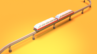 Asset Forge Daily Builds: MonoRail 3d 3d art asset forge blender3d illustration low poly monorail render